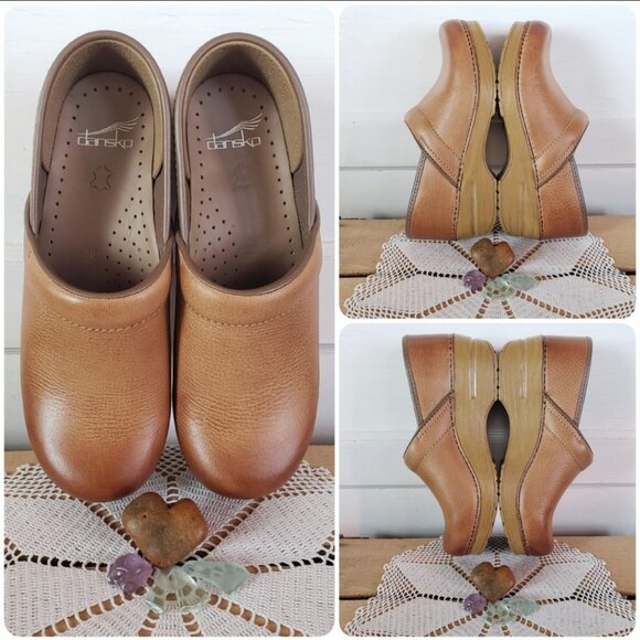Tan Dansko Pro Honey Clog Burnish Distress Cottage Boho 35 36 37 38 39 40-1-2-3 - Picture 6 of 13